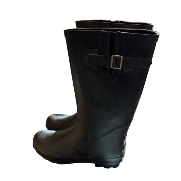 London Fog Shoes - London fog - Black Rain Boots with Buckle Detail